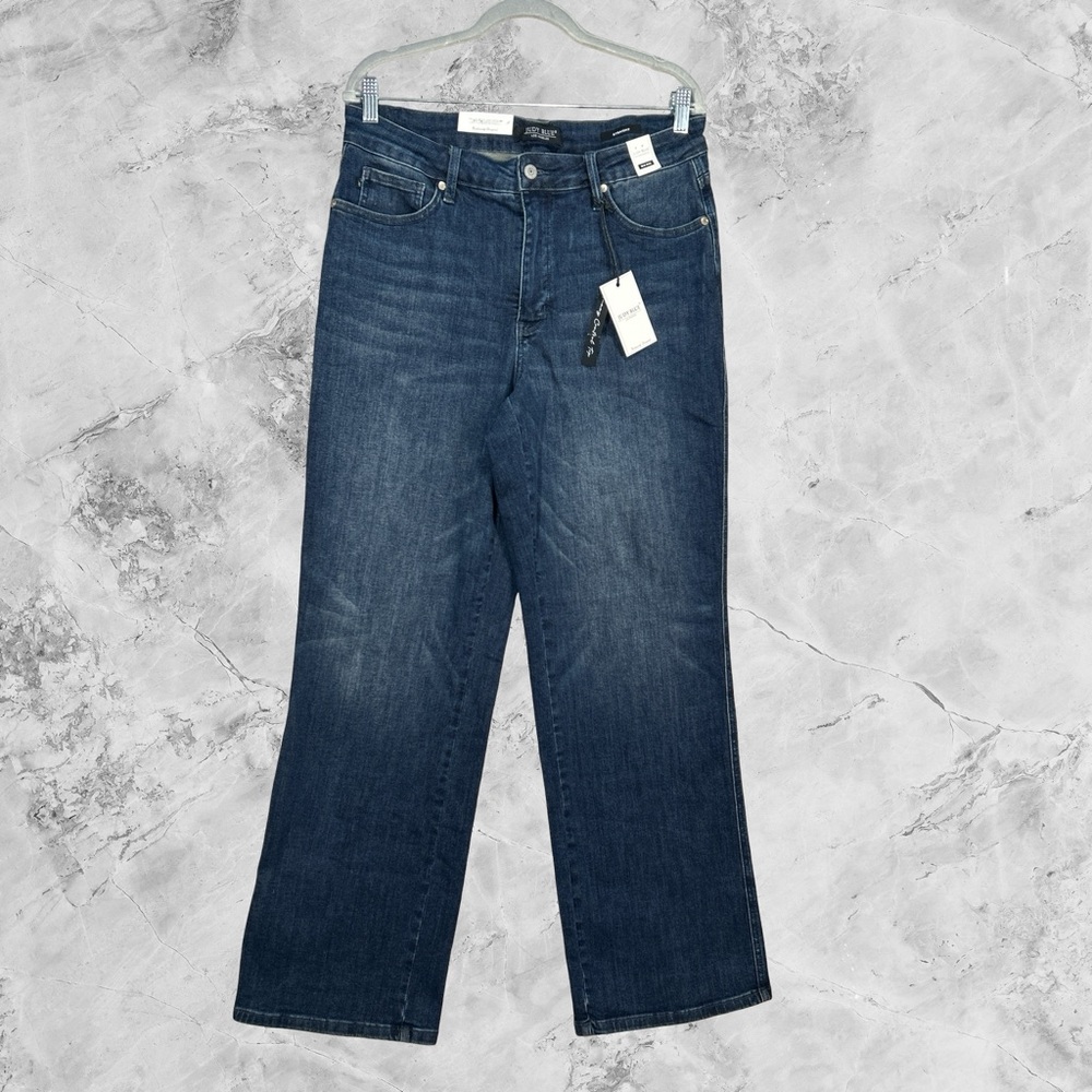 Judy Blue casual mid rise straight leg tummy control dark blue Wash jeans 16W